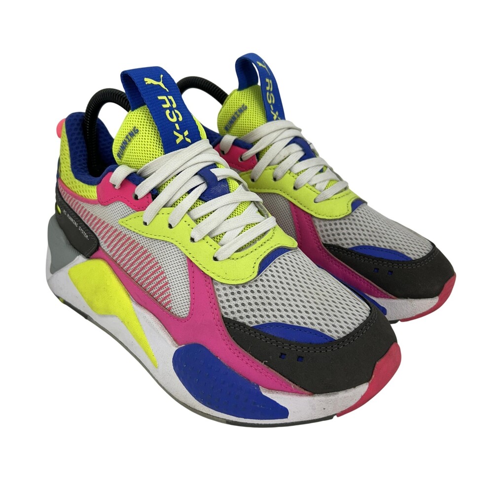 PUMA RS-X Toys Shoes Womens Size 7.5 Multicolor Neon Fluorescent Sneakers